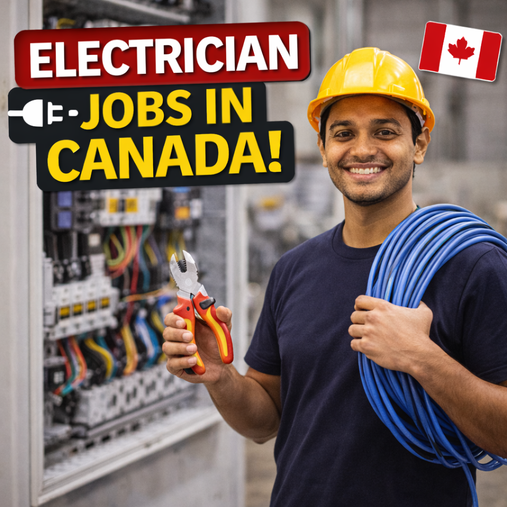 Electrician job opportunity in Canada with tools