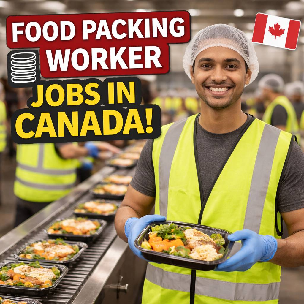 Food packing worker job hiring in Canada factory