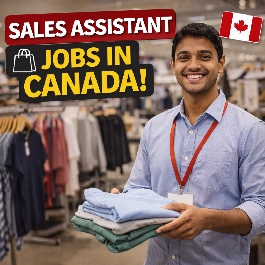 Sales assistant job hiring in Canada retail shop
